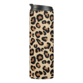 Leopard Animal Print, zwart, bruin en bruin Thermosbeker (Geroteerd rechts)