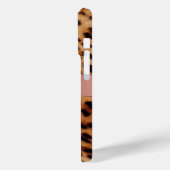 Leopard Animal Roos Pink Ribbon Naam Case-Mate iPhone Case (Achterkant / Links)