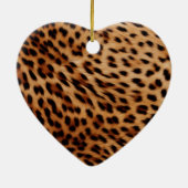 Leopard Animal Roos Pink Ribbon Naam Keramisch Ornament (Achterkant)