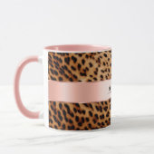 Leopard Animal Roos Pink Ribbon Naam Mok (Links)