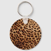 Leopard Animal Roos Pink Ribbon Naam Sleutelhanger (Achterkant)