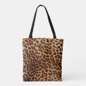 Leopard Animal Roos Pink Ribbon Naam Tote Bag (Achterkant)
