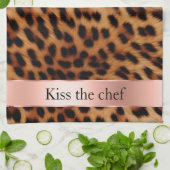 Leopard Animal Roos Pink Ribbon Quote Theedoek (Gevouwen)