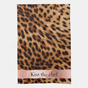 Leopard Animal Roos Pink Ribbon Quote Theedoek