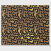 Leopard Animal Skin Gold Black Bronze African Lux Cadeaupapier (Vlak)