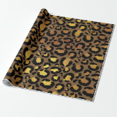 Leopard Animal Skin Gold Black Bronze African Lux Cadeaupapier (Uitgerold)