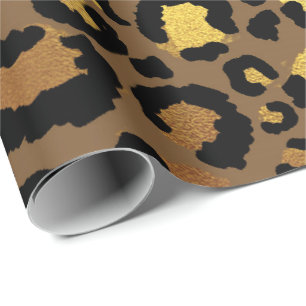 Leopard Animal Skin Gold Black Bronze African Lux Cadeaupapier