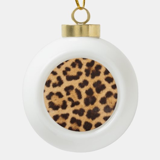 Leopard Animal Skin Print Keramische Bal Ornament (Voorkant)