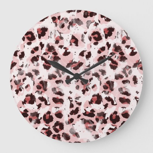 Leopard Animal Skin: Tie Dye Elegance. Grote Klok (Voorkant)