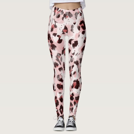 Leopard Animal Skin: Tie Dye Elegance. Leggings (Voorkant)