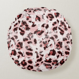 Leopard Animal Skin: Tie Dye Elegance. Rond Kussen