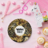 Leopard Animal skin wild op één verjaardag Papieren Bordje (Feest)