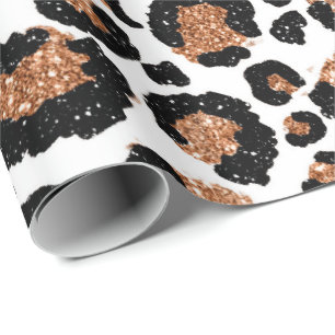Leopard Animal White Gold Black Bronze African Fur Cadeaupapier
