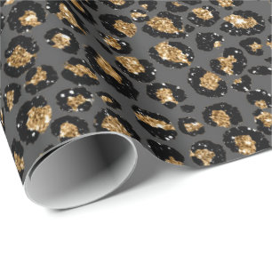 Leopard Animal White Gold Black Gray African Lux Cadeaupapier