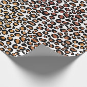 Leopard Animal White Gold Black Honey African Glam Cadeaupapier (Hoek)
