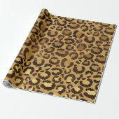 Leopard Animal White Gold Black Honey African Lux Cadeaupapier (Uitgerold)