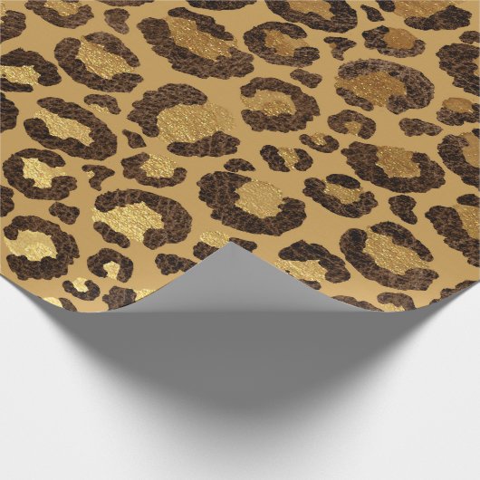 Leopard Animal White Gold Black Honey African Lux Cadeaupapier (Hoek)