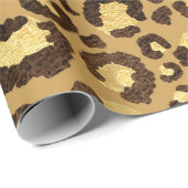 Leopard Animal White Gold Black Honey African Lux Cadeaupapier (Rol Hoek)