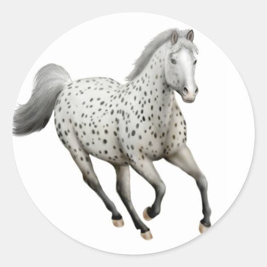 Leopard Appaloosa Horse Galloping Sticker (Voorkant)