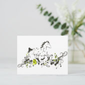 Leopard Appaloosa met Floral Print Briefkaart (Staand voorkant)