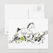 Leopard Appaloosa met Floral Print Briefkaart (Voorkant / Achterkant)