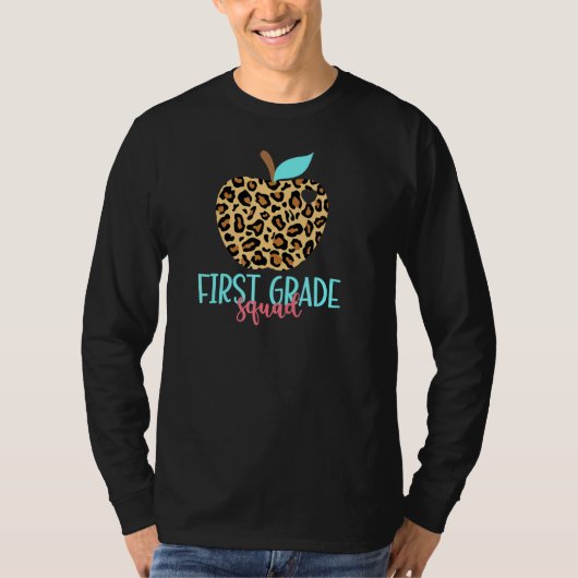 Leopard Apple First Grade Squad Eerste Dag Schoo T-shirt (Voorkant)