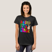Leopard Apple Hello 5th Grade Teacher Kids Back To T-shirt (Voorkant volledig)