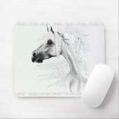 Leopard Appy en White Feathers Mousepad Muismat (Met muis)