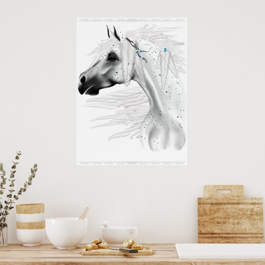 Leopard Appy en White Feathers Poster (Keuken)