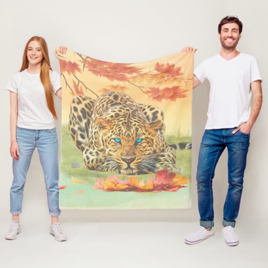 Leopard art fleece deken (In situ)