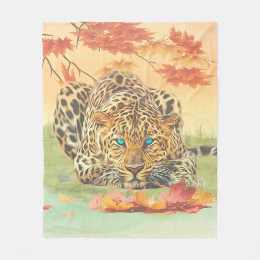 Leopard art fleece deken (Voorkant)