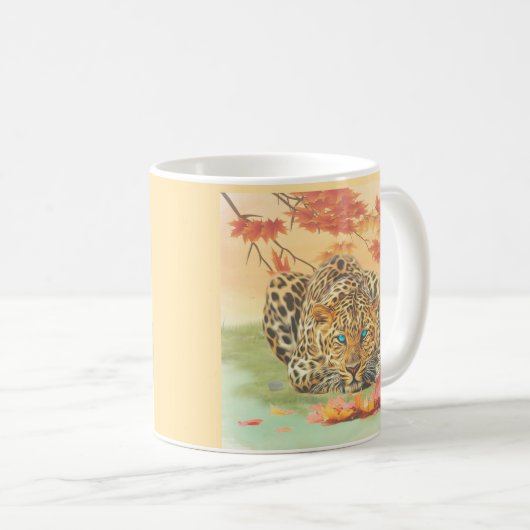 Leopard art koffiemok (Voorkant rechts)