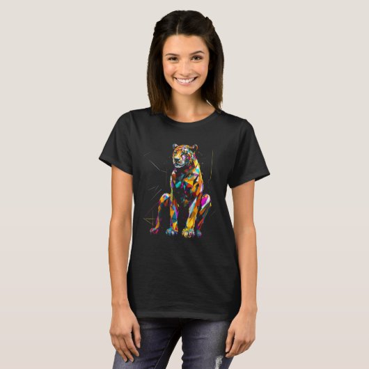 Leopard Artwork Colourful  Animal Leopard T-shirt (Voorkant volledig)