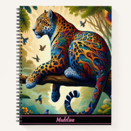 Leopard Aura: kleurrijke bewegingssereniteit Notitieboek