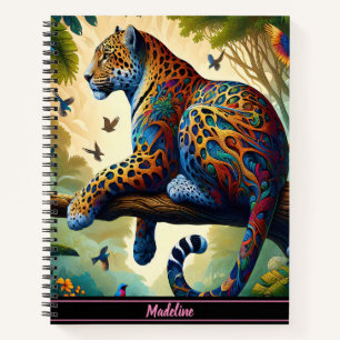 Leopard Aura: kleurrijke bewegingssereniteit Notitieboek