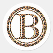 leopard B Ronde Sticker (Voorkant)