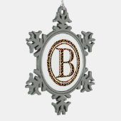 leopard B Tin Sneeuwvlok Ornament (Links)