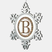 leopard B Tin Sneeuwvlok Ornament (Rechts)