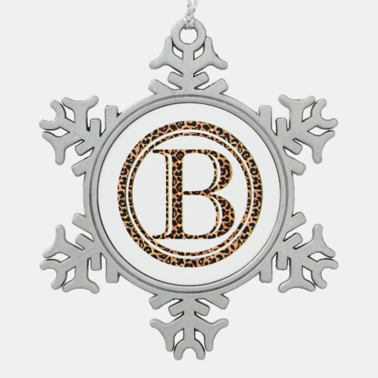 leopard B Tin Sneeuwvlok Ornament (Voorkant)