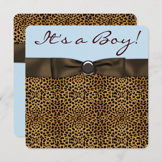 Leopard Baby Boy Shower Kaart (Voorkant / Achterkant)