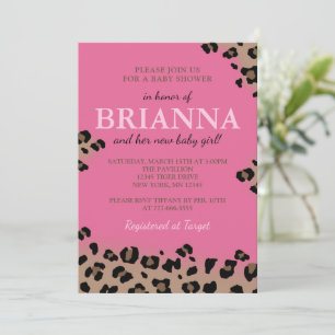 Leopard Baby shower of verjaardagsfeestje Kaart