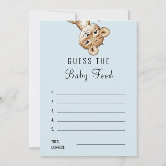 Leopard Baby shower raadt het Baby Voedselantwoord Kaart (Voorkant)