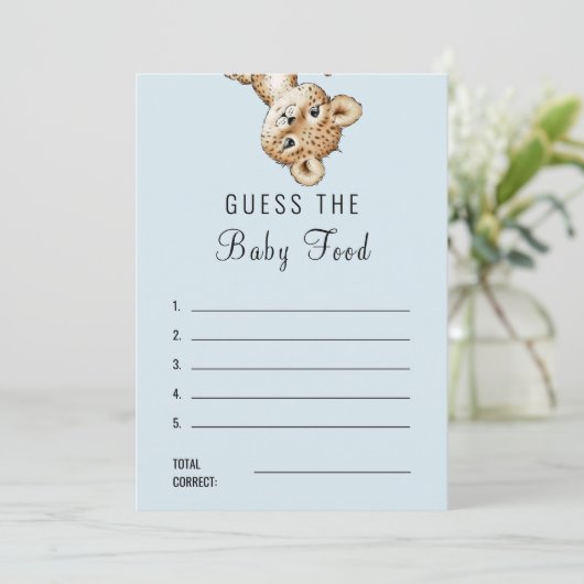 Leopard Baby shower raadt het Baby Voedselantwoord Kaart (Staand voorkant)