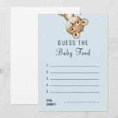 Leopard Baby shower raadt het Baby Voedselantwoord Kaart (Voorkant / Achterkant)