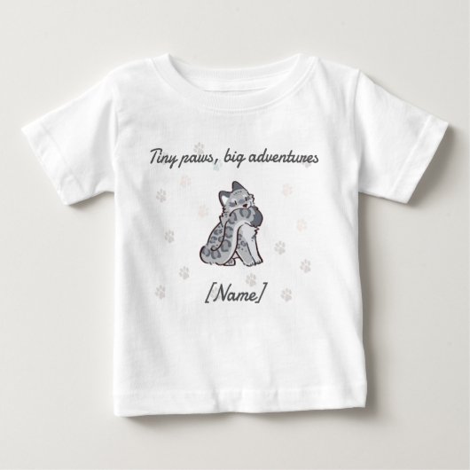 Leopard Baby Tee – Custom Name (Voorkant)