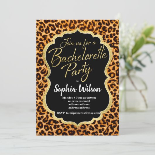 Leopard Bachelorette Kaart (Staand voorkant)