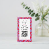 Leopard Bachelorette Party Koop een Shot QR Betali Visitekaartje (Staand voorkant)