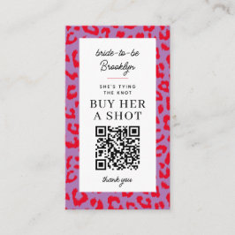 Leopard Bachelorette Party Koop een Shot QR Betali Visitekaartje