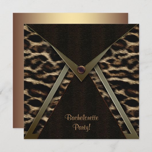 Leopard Bachelorette Party Uitnodiging (Voorkant / Achterkant)