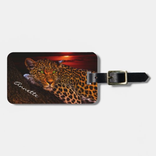 Leopard Bagagelabel (Voorkant horizontaal)